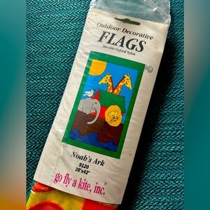 Vintage Noah’s Ark Outdoor Nylon Embroidered Flag Banner 28x42 NWT Sealed
